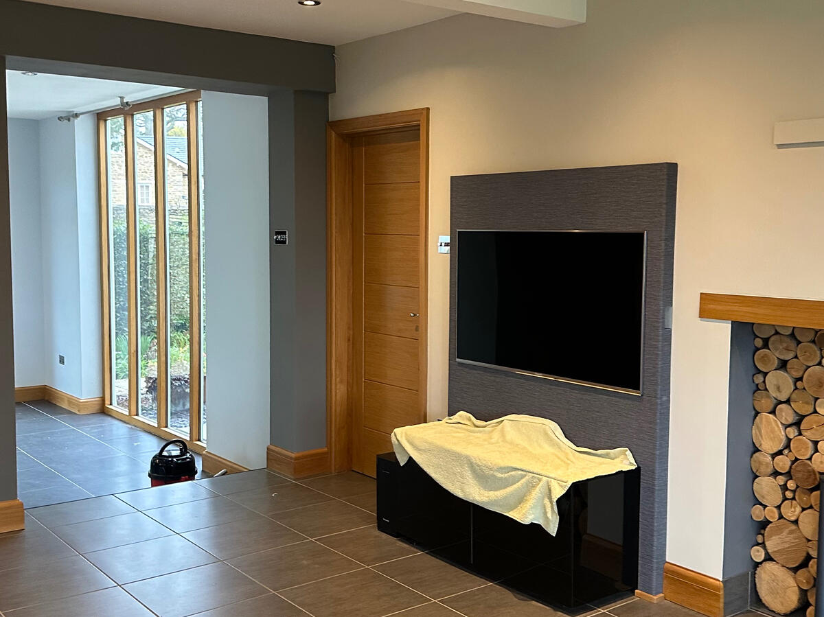 Residential living room and kitchen in Buckingham painted and decorated