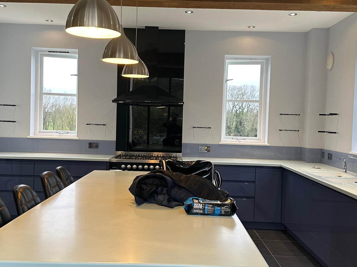 Residential living room and kitchen in Buckingham painted and decorated