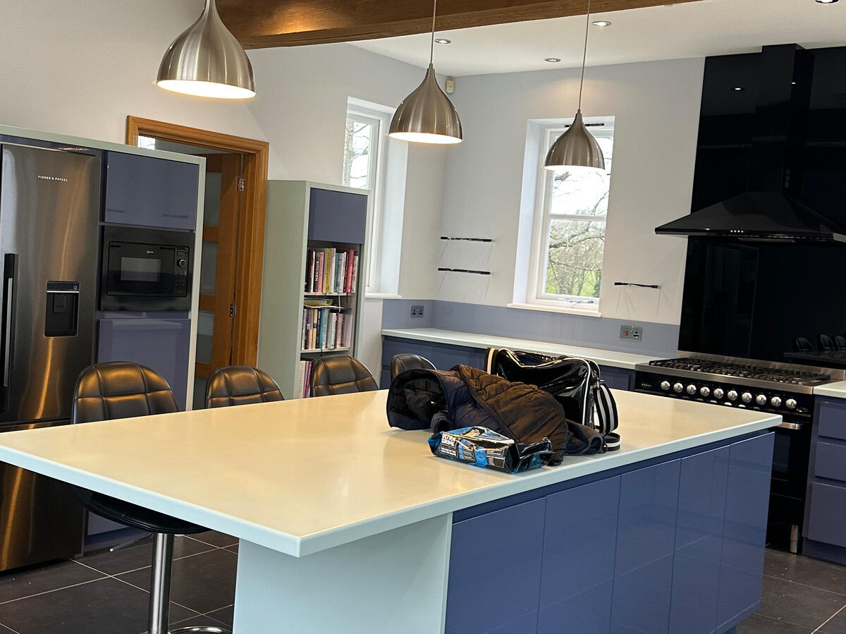 Residential living room and kitchen in Buckingham painted and decorated