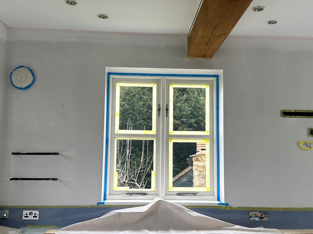 Residential living room and kitchen in Buckingham painted and decorated