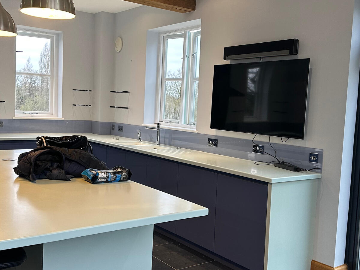 Residential living room and kitchen in Buckingham painted and decorated